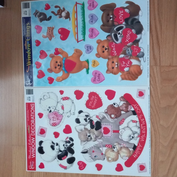 Classic clings Valentine's Day window decorations vintage - Picture 2 of 6